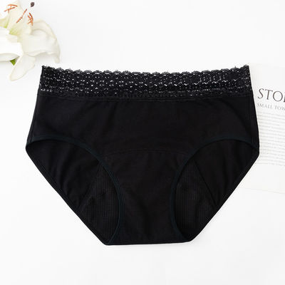 Washable Leak Proof Underwear Menstrual Period Panties Mid Waist Cotton 4 Layer Sanitary