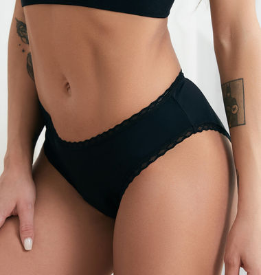 Plus Size Leakproof 4 Layer High Absorbency Menstrual Briefs Lace Period Panties Resusable Cotton Period Underwear