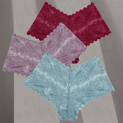 Plus Size Sexy Bodysuit Lingerie Lace Boxer Briefs For Women Hipster Middle Waisted