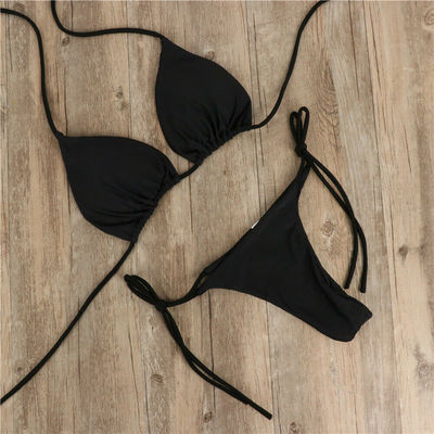 Garter Sexy Lingerie Bra Set With Push Up Bra Swimwear Bikini String Bathing For Fat Women