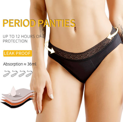 Lace Plus Size Menstrual Panties For Heavy Flow Underwear Sexy 4 Layers Girls