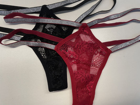 Womens Lace G Strings Sexy Cross Shining Waistband Thongs Bikini Panties Crystal Female Underwear
