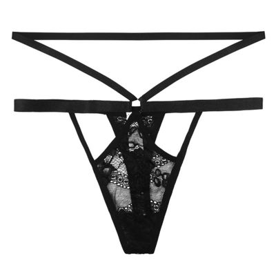 Valentine Womens Underwears Black Thong Lingerie G String Lace T Back Strappy Body Harness Gift