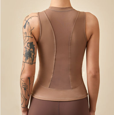 Athletic Fitness Sportswear Womens Yoga Tank Tops Crop Hollow Out Mesh Shirts Vest Summer