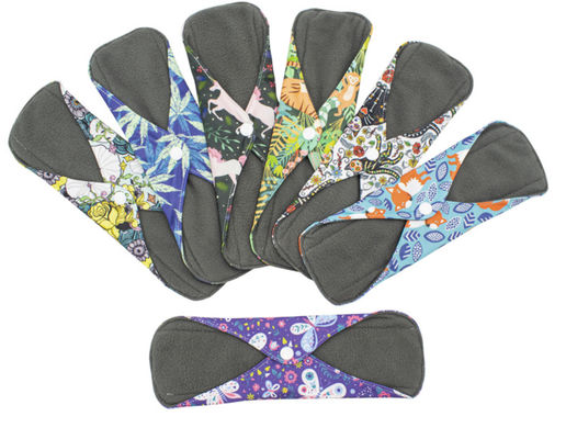 Washable Organic Reusable Sanitary Pads Safe Heavy Flow Multi Color High Breathability