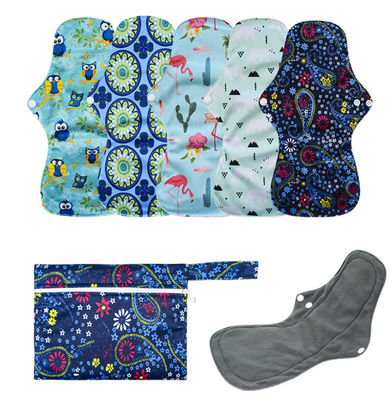 Cloth Reusable Sanitary Pads Black Feminine Bamboo Period Pads Breathable