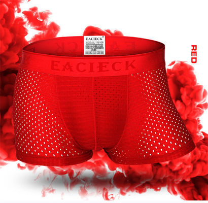 3xl Classic Mens Boxer Shorts Plus Size Mid Waisted Ultra Thin Ice Fiber Mesh Underwear Panties