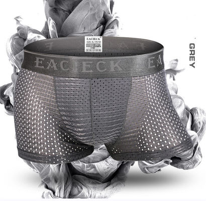 3xl Classic Mens Boxer Shorts Plus Size Mid Waisted Ultra Thin Ice Fiber Mesh Underwear Panties