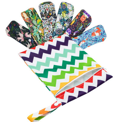 20x25cm Organic Cotton Reusable Sanitary Pads Diaper Menstrual Bag Portable Mommy Bag Zipper