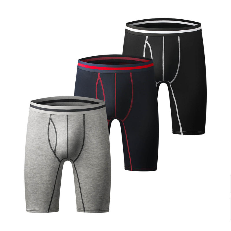 Athletic Fitness Sportswear Mens Boxer Briefs Underwear Long Leg Compression Running